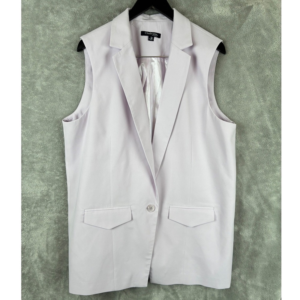 Chadwicks Suit Vest Waistcoat Pastel Lavender Women 18 Office Career Chic